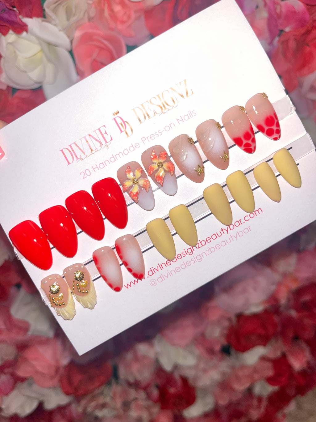 Divine Designz Beauty Bar| “Flirty & Fierce” Handmade Press-On Nails