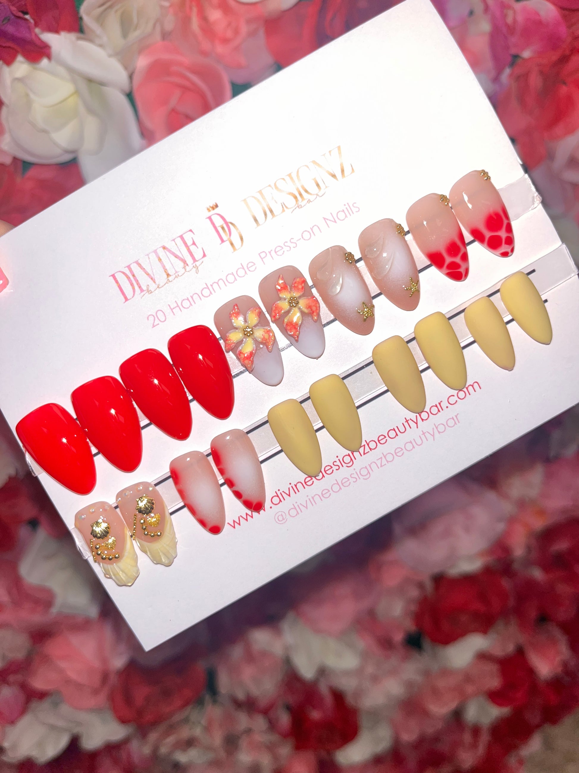 Divine Designz Beauty Bar| “Flirty & Fierce” Handmade Press-On Nails