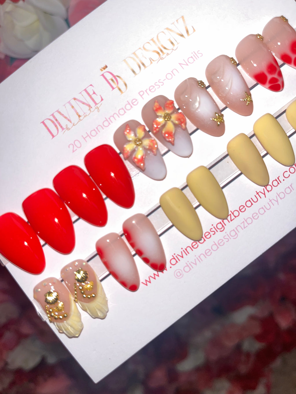Divine Designz Beauty Bar| “Flirty & Fierce” Handmade Press-On Nails