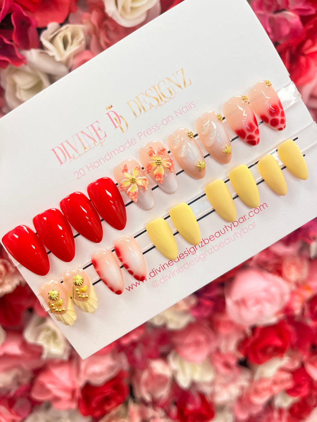 Divine Designz Beauty Bar| “Flirty & Fierce” Handmade Press-On Nails